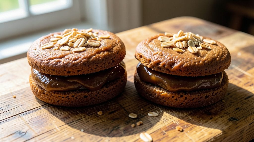 Grandma's Whoopie Pies Recipe: Molasses-Kissed Oat Crowns Over Vanilla Swirl Bliss